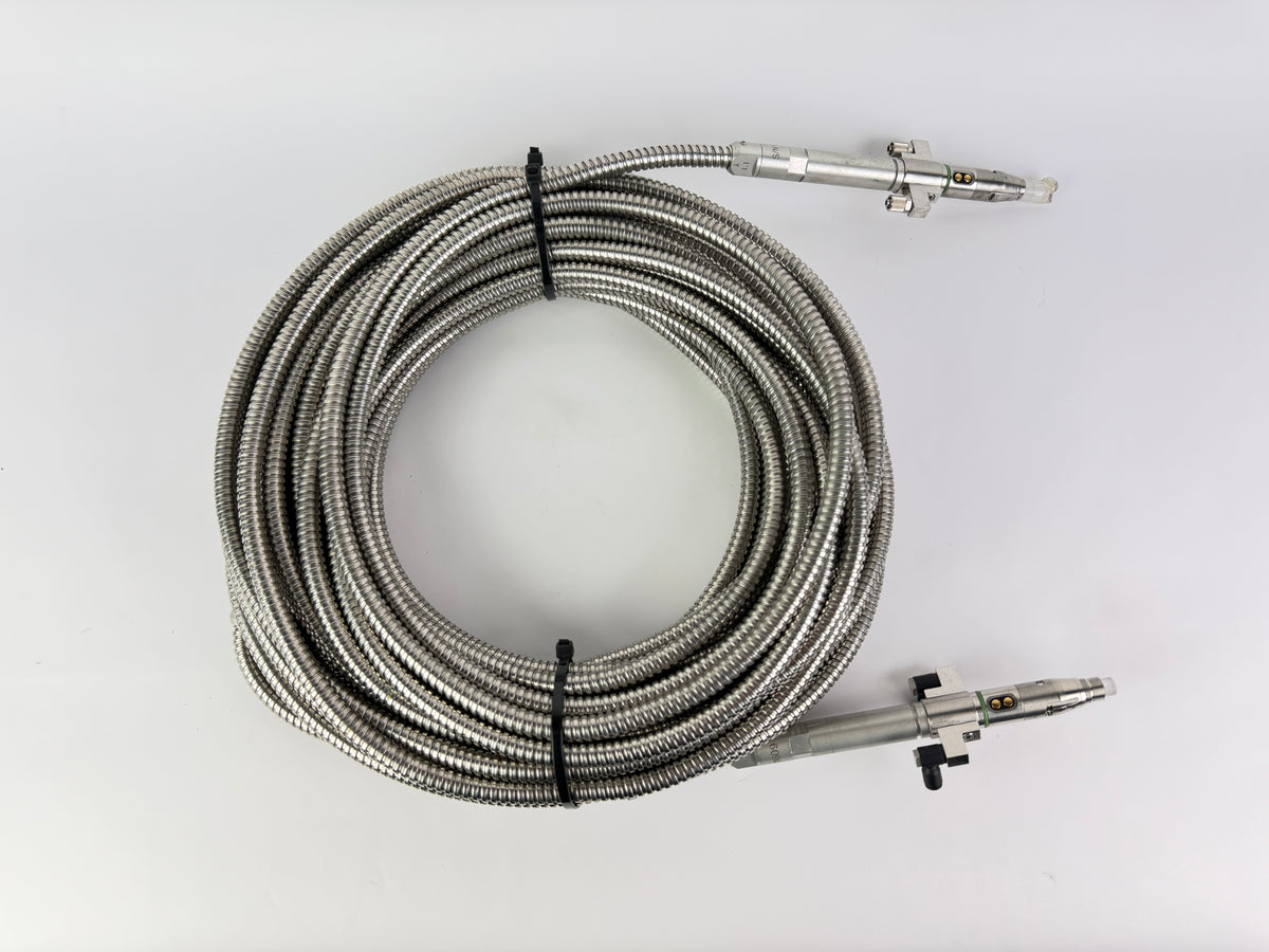 High Power Laser Fiber Optic Delivery Cable Armored Water Cooled Industrial