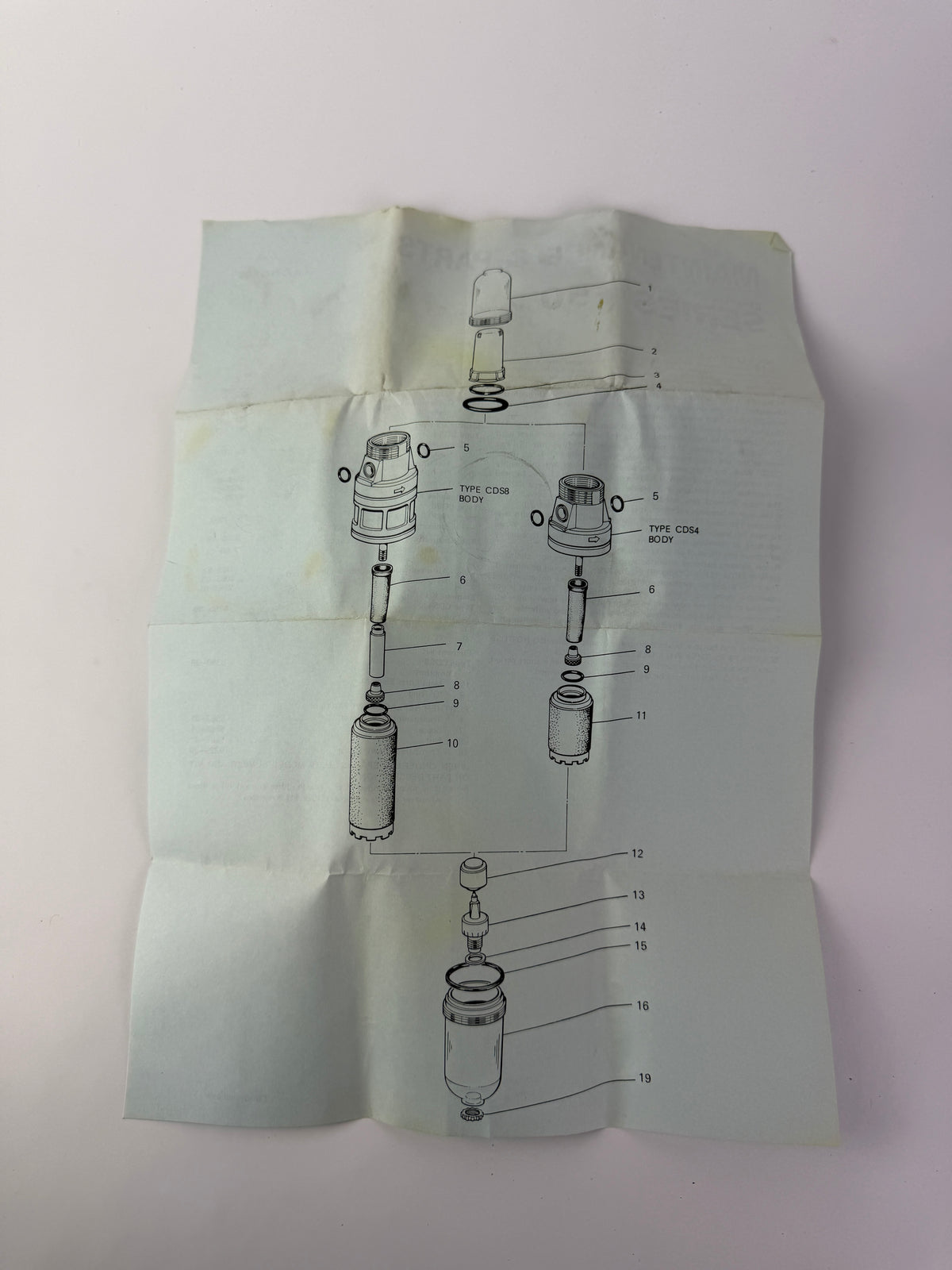 Olympian F50 Oil Removing Filter Elements CDS4 CDS8 Series F50