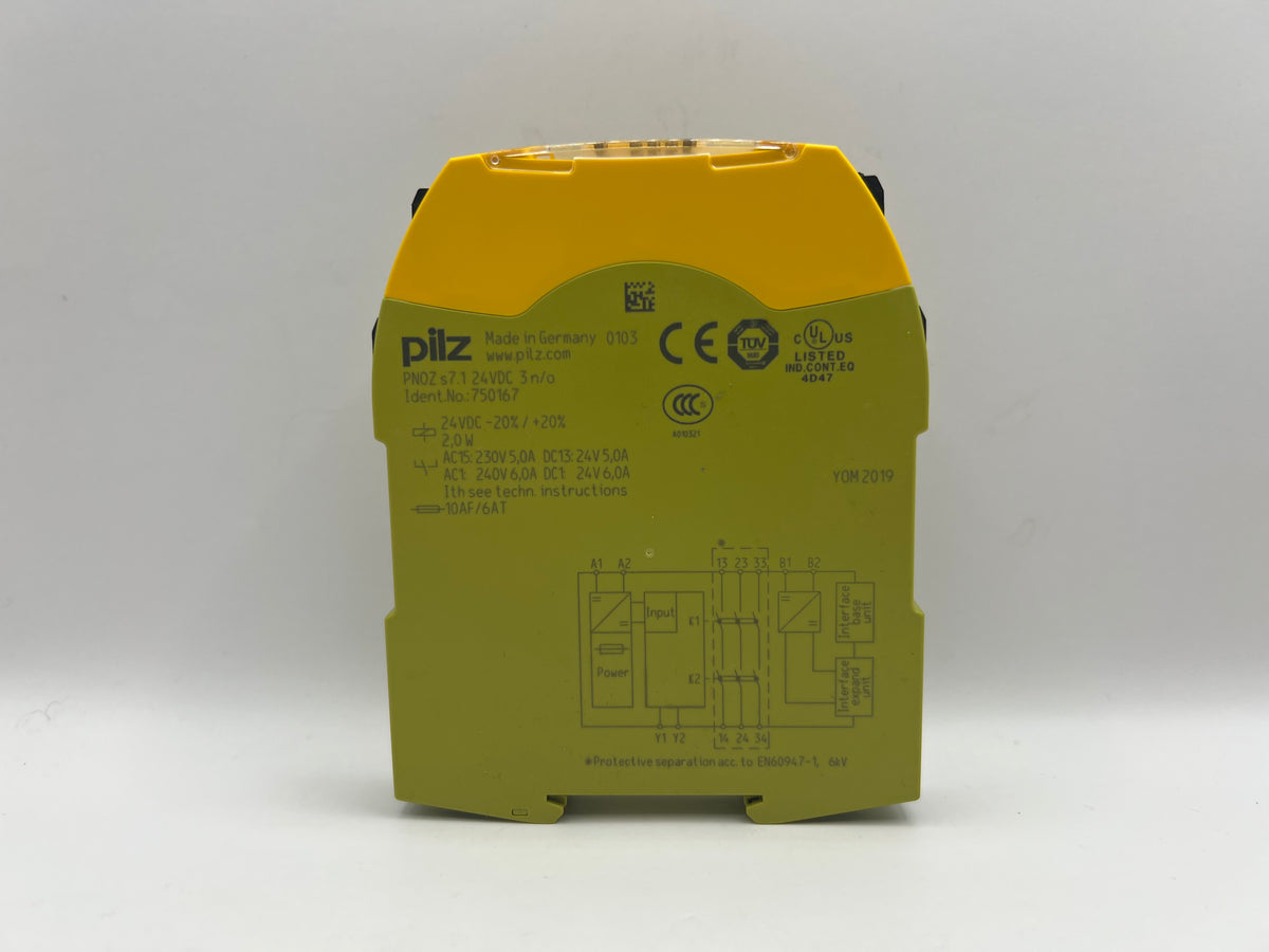 1x Pilz PNOZ s7.1 24VDC 3n/o Ident.No. 750167 Safety Relay