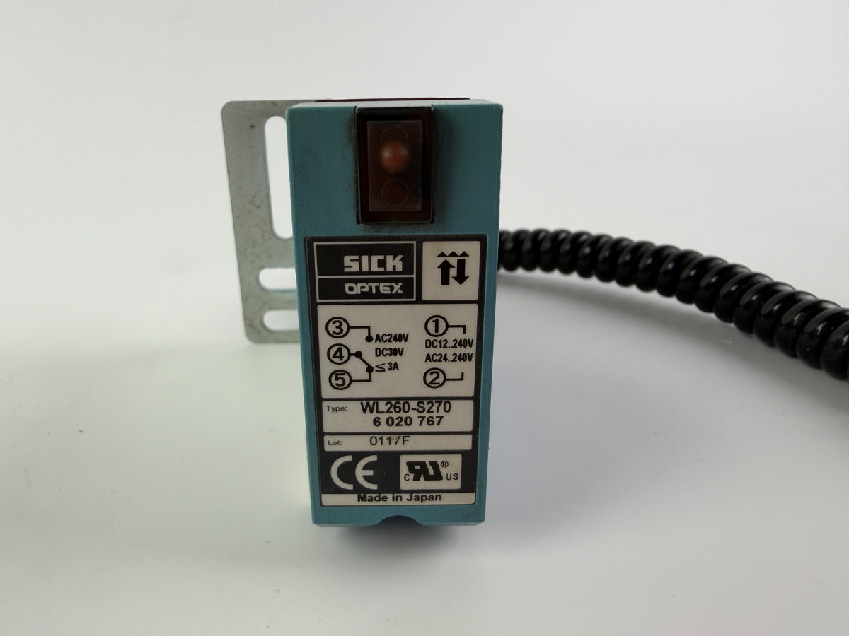 SICK OPTEX WL260-S270 Photoelectric Sensor w/ Cable 6 020 767 Made in Japan