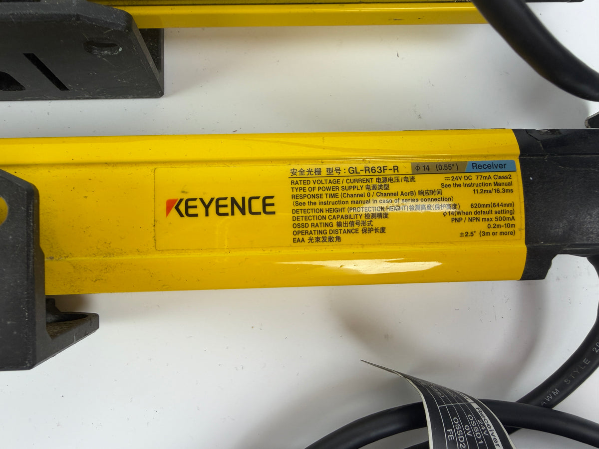 Keyence GL-R63F-T GL-R63F-R GL-R08H-T GL-R08H-R Safety Light Curtain Sensors Set