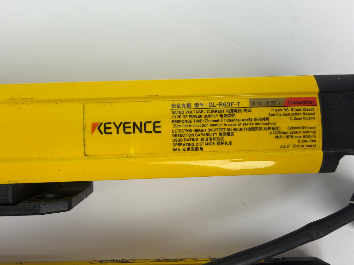 Keyence GL-R63F-T GL-R63F-R GL-R08H-T GL-R08H-R Safety Light Curtain Sensors Set