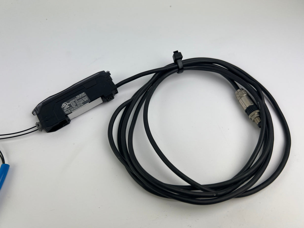 Keyence FS-N13P Fiber Amplifier + FU-53TZ Fiber Optic Sensor 210cm