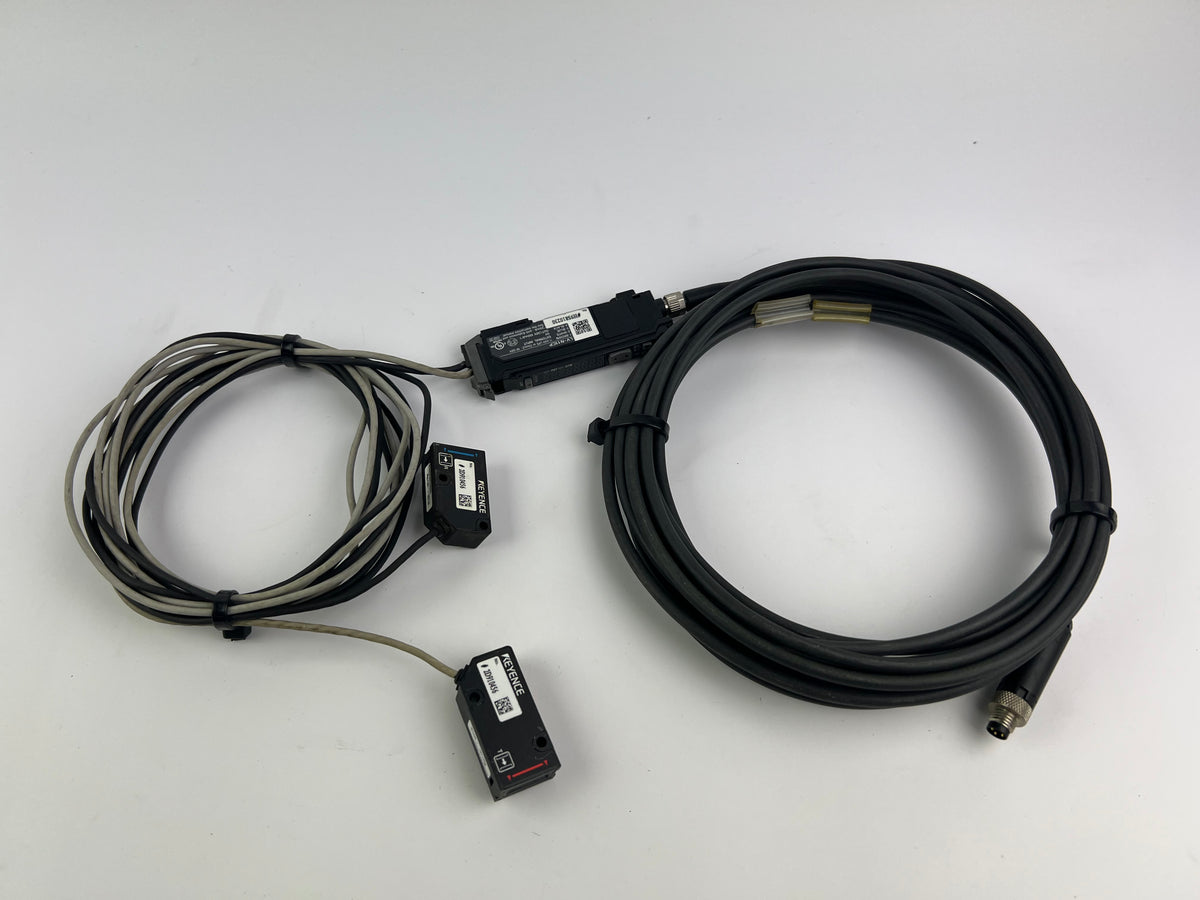 1x Keyence LV-N11CP Digital Laser Sensor + 2x LV-NH100 Sensor Heads 5m Cable