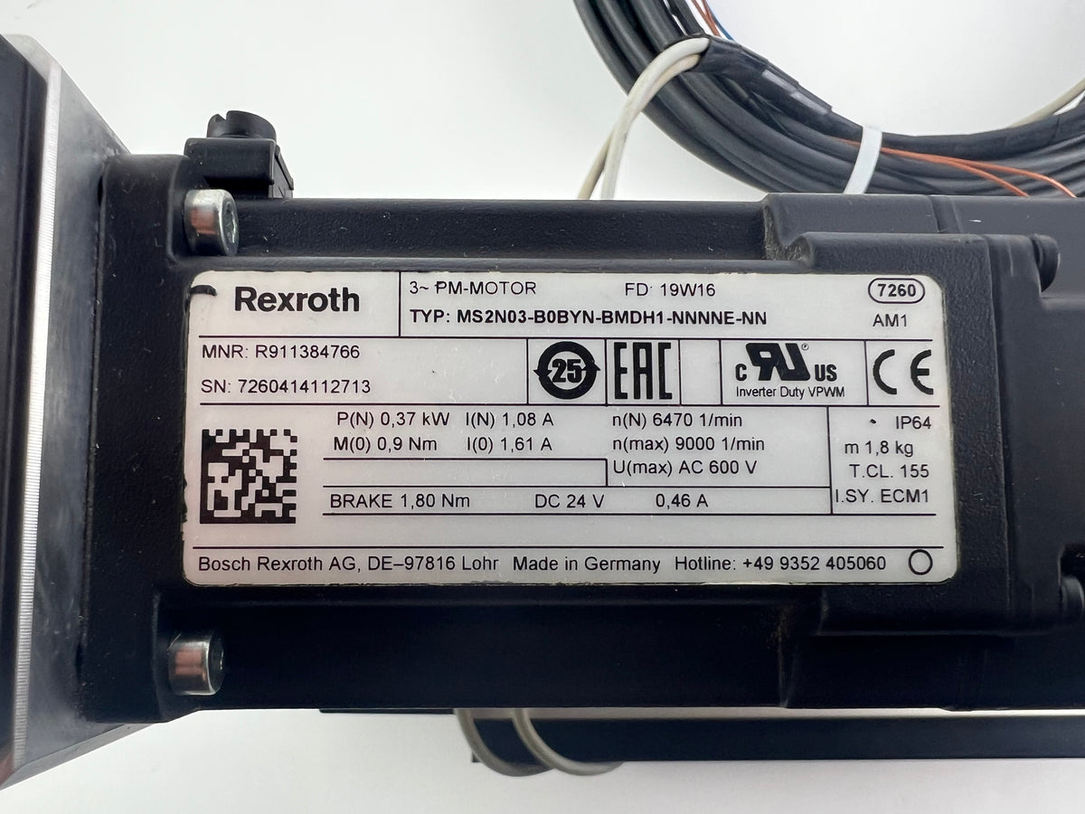 Rexroth R030520399 CKK-090-NN-1 Compact Module + R911384766 MS2N03-B0BYN-BMDH1-NNNNE-N Motor + 2 Cables + Sensors