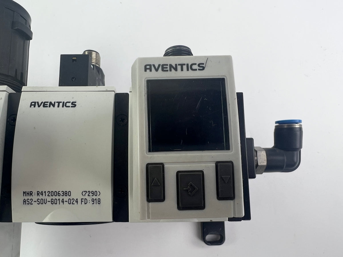 Aventics Pressure Regulating Valves R412006256 R412006175 R412006380 R412006250 + R412010767 + 2 Cables 230cm