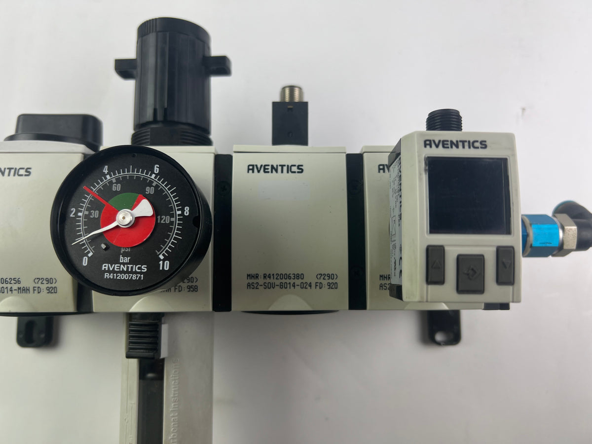 Aventics Pressure Regulating Valves R412006256 R412006175 R412006380 R412006250 + R412010767 + 2x 6,5m Cables