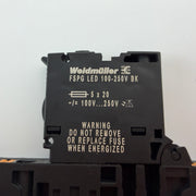 Lot of 6 Weidmuller AFS 4 2C BK Fuse Terminal Blocks FSPG LED 100-250V BK