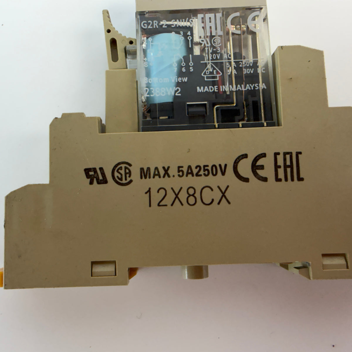 Lot of 3 Omron G2R-2-SNI(S) 24VDC Relay w/ P2RF-08-E Socket DIN Rail Mount