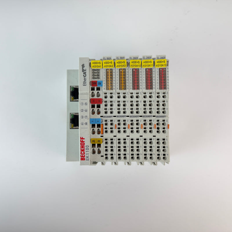 Beckhoff EK1100 EtherCAT Coupler w/ 2x EL1809 & 3x EL2809 I/O Modules