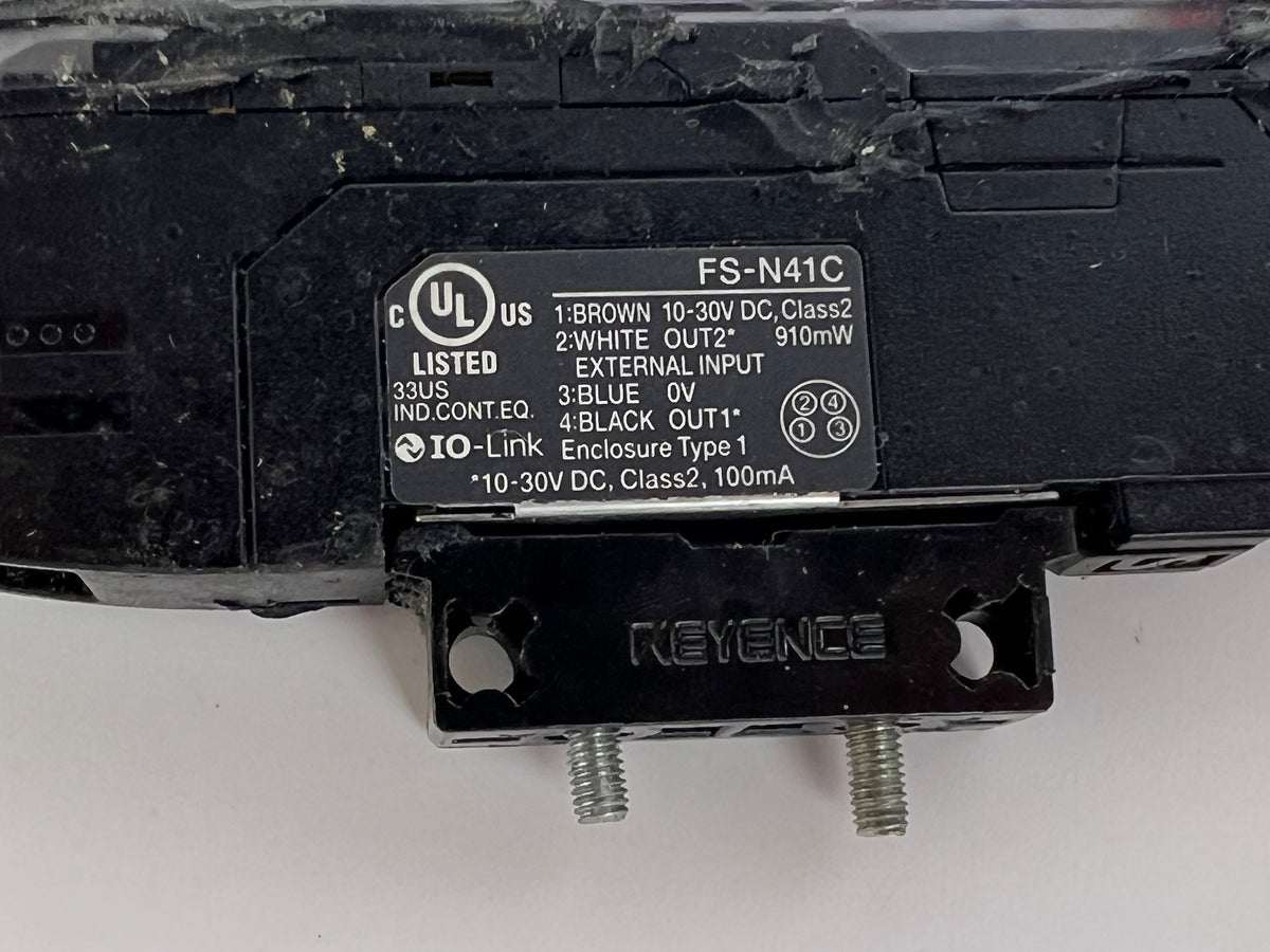 Keyence FS-N41C Fiber Sensor Amplifier + 2x FU-54TZ Fiber Units + 220cm Cable