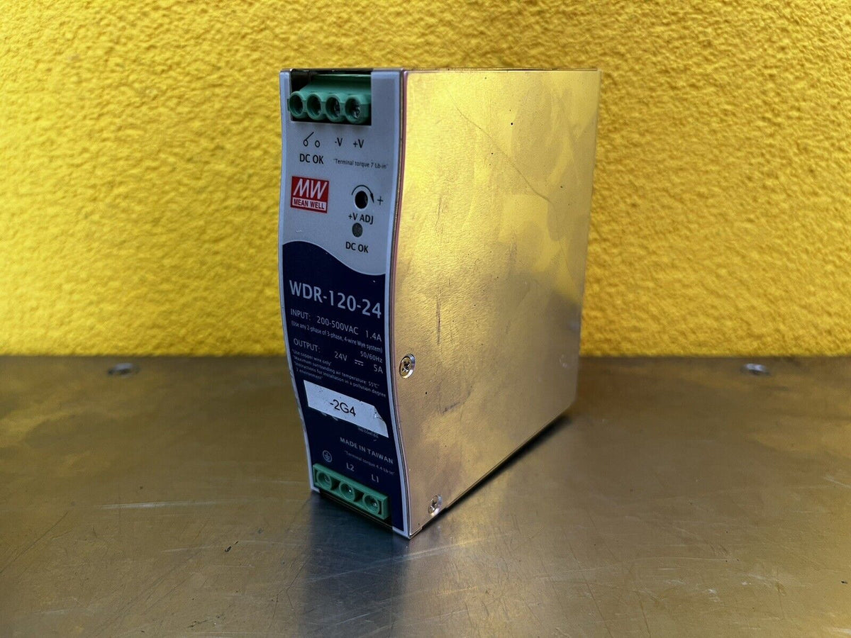 Mean Well WDR-120-24 POWER SUPPLY 1PH AND 3PH IN INPUT, OUTPUT 24 VOLTS DC 5 AMPS