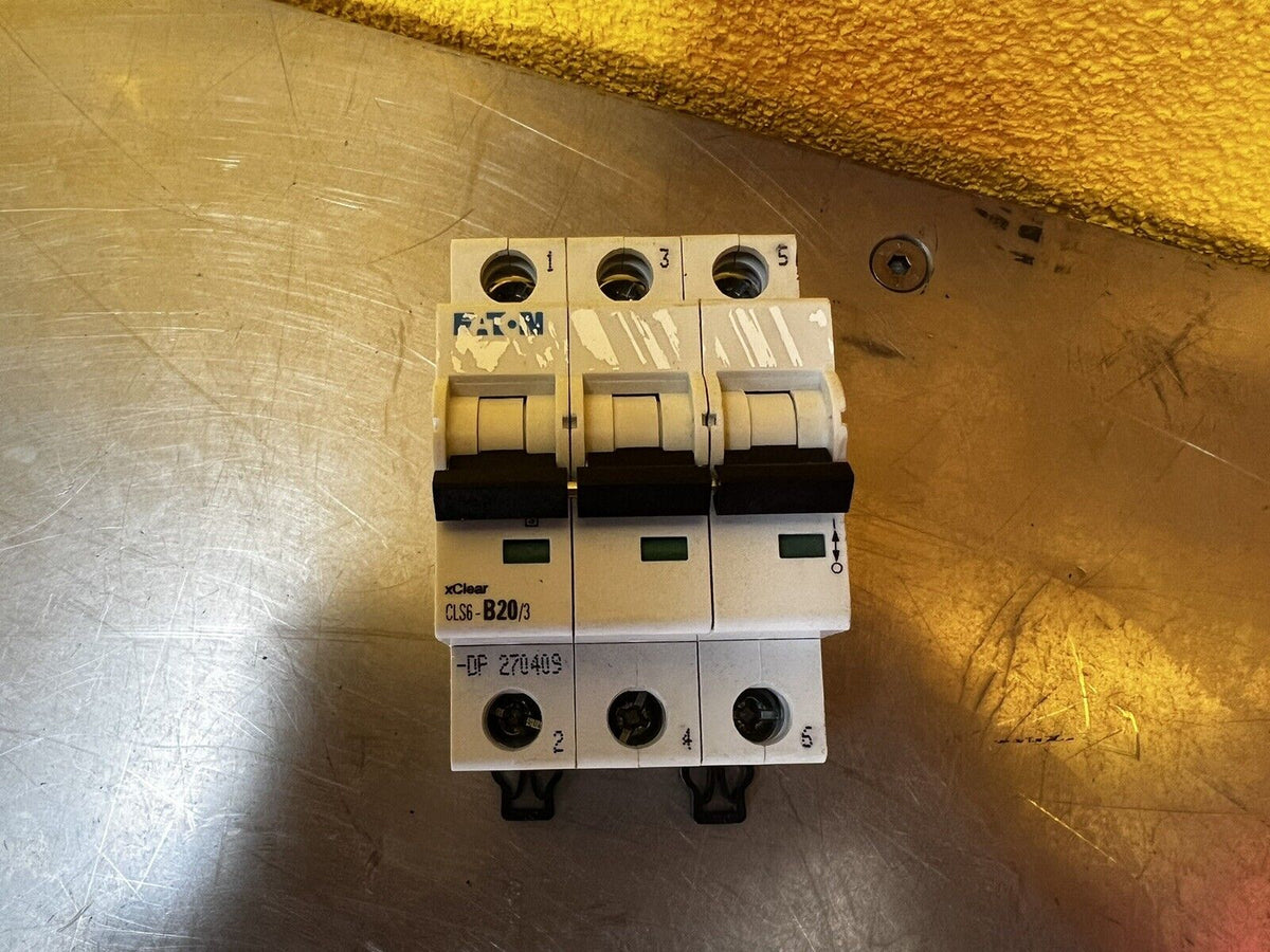 EATON CLS6-B20/3-DP Circuit Breaker – 3 Pole, 20A, Type B (Moeller Series)