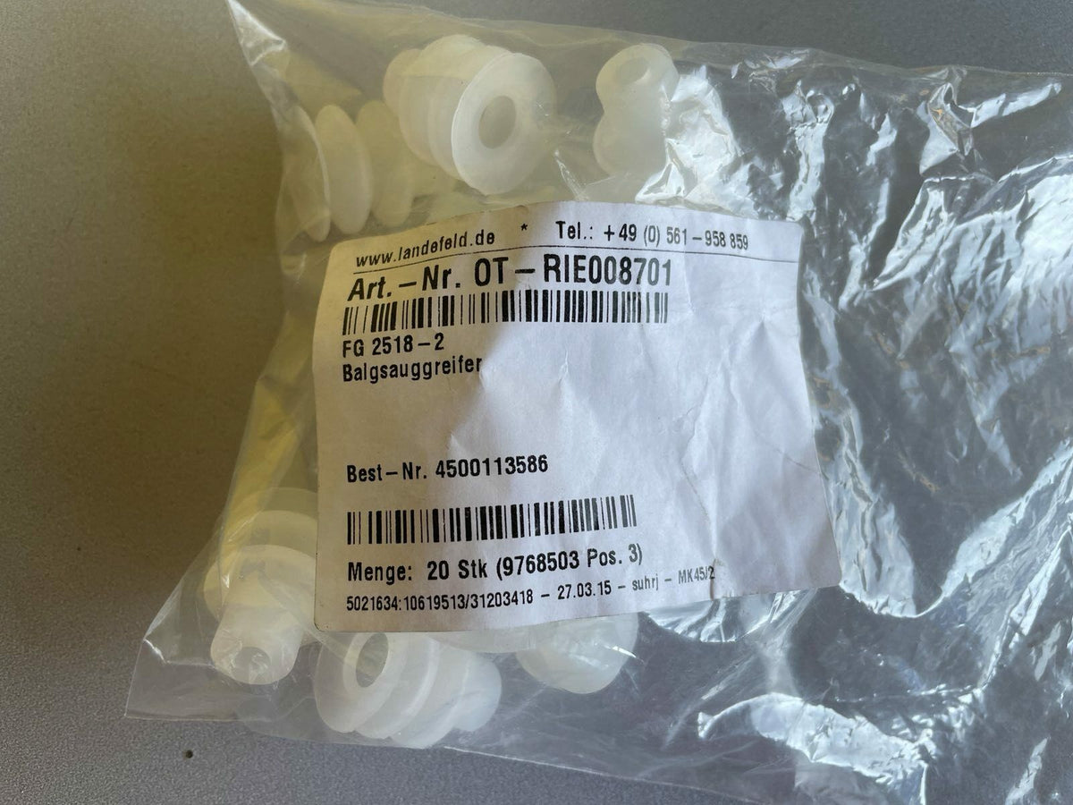 Lot of 54 Schmalz FG-20-SI-55-N016 Vacuum Pad – Ø20mm, Silicone, Flat Grip Cup 10.01.06.00059